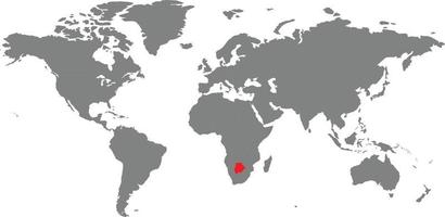 mapa de botswana en el mapa mundial vector