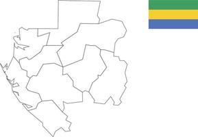 map and flag of Gabon vector