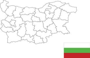 mapa y bandera de bulgaria vector