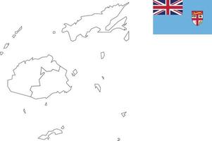 mapa y bandera de fiji oeste vector