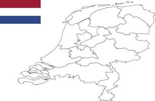 map and flag of Netherlands vector