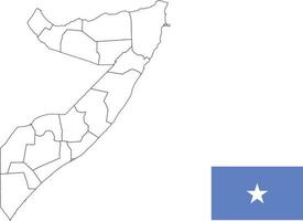 mapa y bandera de somalia vector