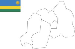 mapa y bandera de ruanda vector