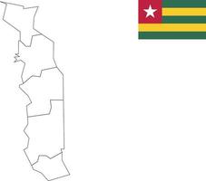 mapa y bandera de togo vector