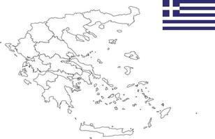 mapa y bandera de grecia vector