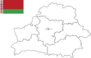 map and flag of Belarus vector