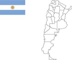 map and flag of Argentina vector