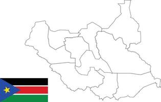 map and flag of South Sudan vector