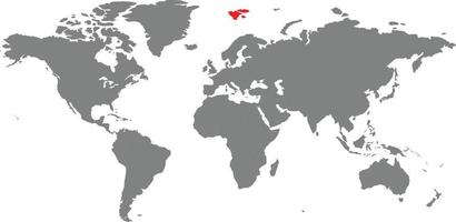 Svalbard and Jan Mayen map on the world map vector