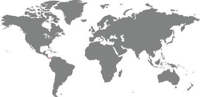 mapa de panamá en el mapa mundial vector