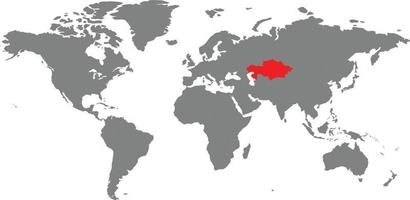 Kazakhstan map on the world map vector