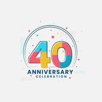 40 Anniversary celebration, Modern 40th Anniversary design vector