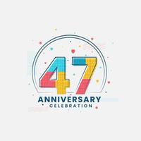 47 Anniversary celebration, Modern 47th Anniversary design vector