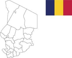 map and flag of Chad vector