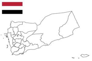 mapa y bandera de yemen vector