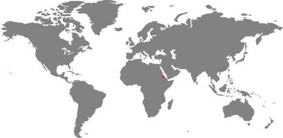 mapa de eritrea en el mapa mundial vector