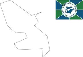 map and flag of Martiniqu vector