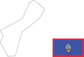 map and flag of Guam vector