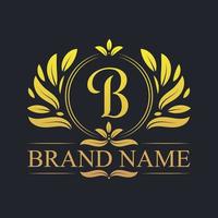 diseño de logotipo de letra b dorada de lujo vintage. vector