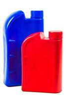 Plastic container for motor oil isolated ,Car oil bottle Clipping path photo