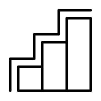 Ascending line chart icon with a line over it, editable lines. can be used for logo use. flat vector icon for any purpose