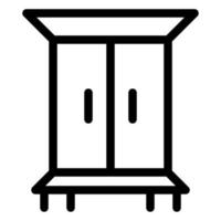 Two door wardrobe line style icon, with editable lines. flat vector icon