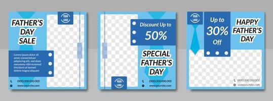 Set of father's day social media templates for sale. suitable for business, promotion, advertisement, background, etc. vector
