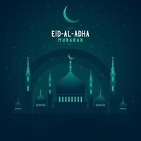 resumen religioso feliz eid al adha mubarak ilustración vectorial islámica vector