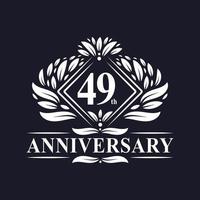 49 years Anniversary Logo, Luxury floral 49th anniversary logo. vector