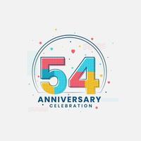 54 Anniversary celebration, Modern 54th Anniversary design vector