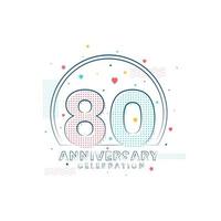 celebración de aniversario de 80 años, diseño moderno de 80 aniversario vector