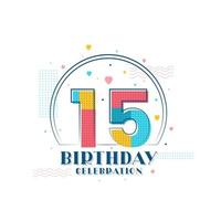 celebración de 15 cumpleaños, diseño moderno de 15 cumpleaños vector