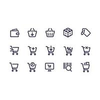 carrito de compras, iconos, vector, diseño vector