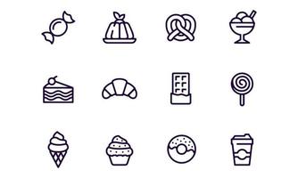 sweet food icons vector design