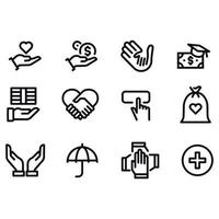 charity icons vector design
