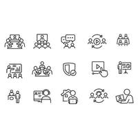 diseño de vectores de iconos de reuniones de negocios