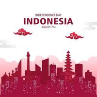 Indonesian Independence Day Illustration Vector. Indonesian flag. Indonesian National Day concept on 17 August. vector