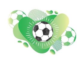 fútbol, boceto de pelota de fútbol. fondo abstracto fluido. pancartas con formas líquidas que fluyen. vector
