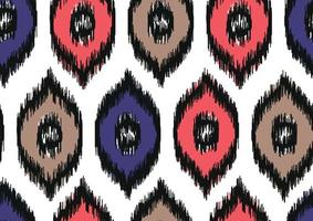 Uzbek ikat seamless pattern-traditional silk fabric in Uzbekistan. Handmade textile print product. Using in fashion industry surface pattern vector