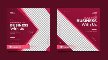 Social media post template design for build your business vector