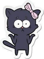 sticker of a cartoon cat vector