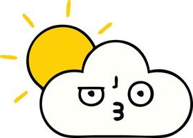 cute cartoon sunshine and cloud vector