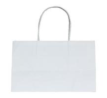 white paper bag isolated on white with clipping path photo