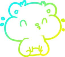 cold gradient line drawing hamster with full cheek pouches vector