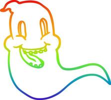 rainbow gradient line drawing spooky ghost vector