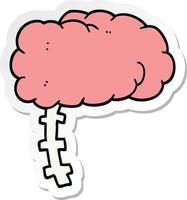 sticker of a cartoon brain vector