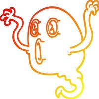 warm gradient line drawing spooky cartoon ghost vector