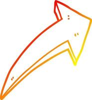 flecha de dibujos animados de dibujo de línea de gradiente cálido vector