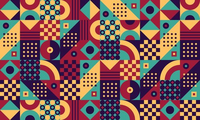 seamless pattern geometry mosaic background colorfull