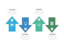 plantilla de diseño infográfico de ilustración vectorial con iconos y 4 opciones o pasos. se puede utilizar para procesos, presentaciones, diseño, banner, gráfico de información. vector